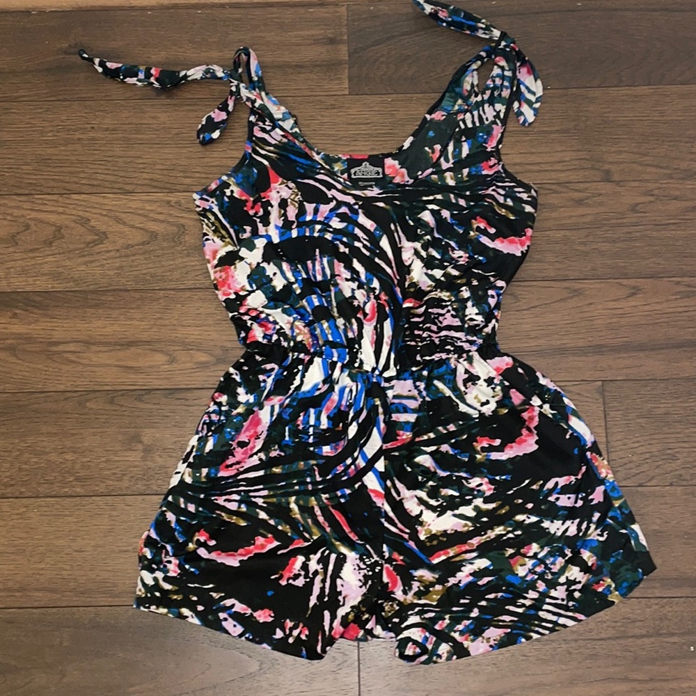 Angie Multi Color Romper with Pockets